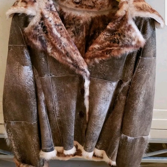 Ladies Tanned Leather Dyed Rabbit Fur Jacket - Picture 8 of 8